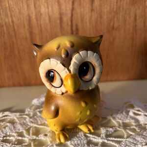 Vintage Josef Originals Ceramic Owl Figurine Big Eyes Kitschy Japan Bird